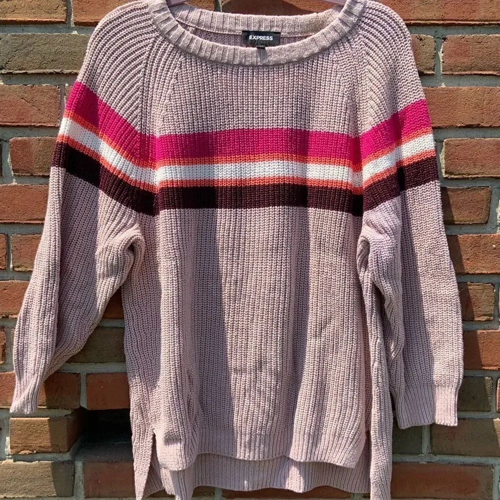 Pink Stripe Sweater - Small Stain Inside